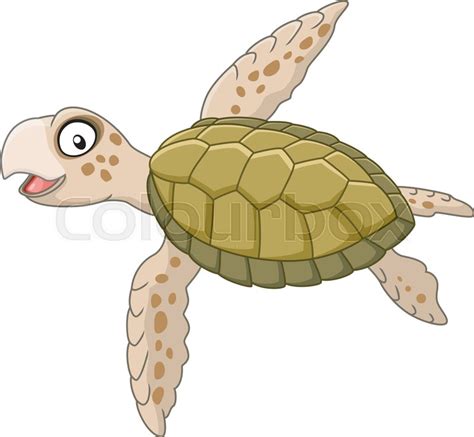 Illustration Of Happy Sea Turtle Stock Vector Colourbox