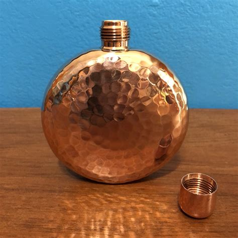 Handcrafted Hammered Copper 6oz Flask