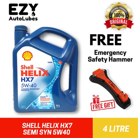 Shell Helix Hx7 5w40 4l Semi Syn Foc Safety Hammer👉 Imported From Hong
