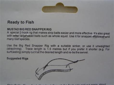 1 X Packet Of 3 Mustad Big Red Snapper Rigs 2 Hook Pre Tied Snelled Snapper Rigs