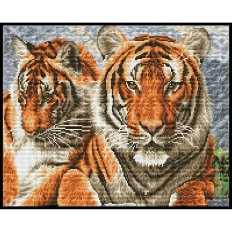 Tigers Pre Framed Kit Diamond Painting Kit With Frame DQK10 003