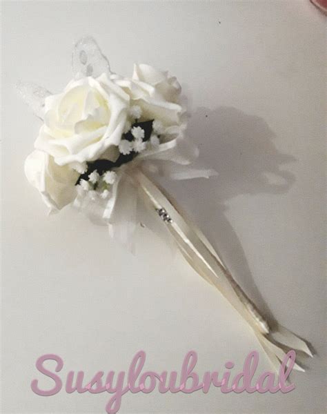 ivory flower wand bridesmaid princess flower girl rose wedding ebay