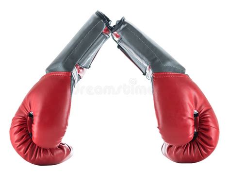 Two Boxing Gloves Isolated On White Background Side Stock Image Image