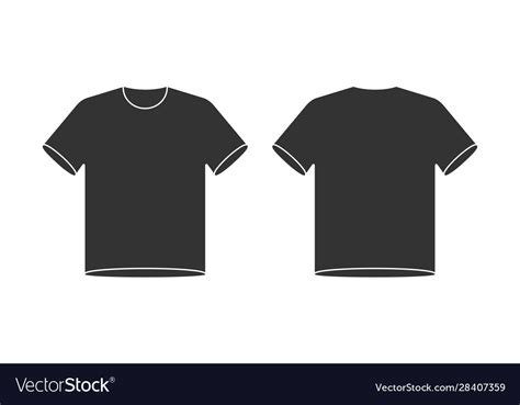 Blank T Shirt Mockup Front And Back View Shirt Vector Image
