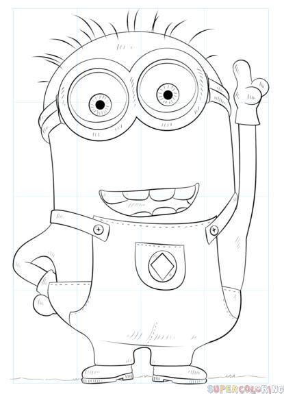How To Draw Minion Dave Step By Step Drawing Tutorials