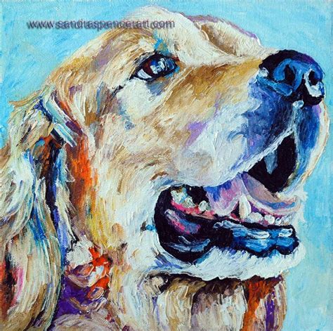Original Golden Retriever Oil Painting 10x10 Dog Painted By