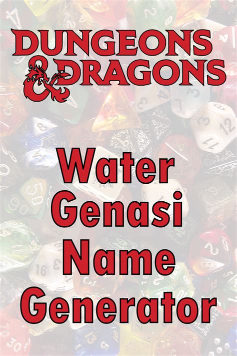 Dungeons And Dragons Water Genasi Name Generator Name Generator