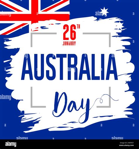 Australia Day Card With Brush Paint Background Australian Holiday
