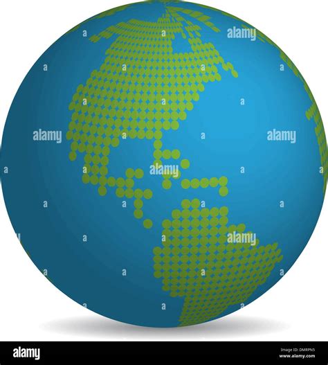 Globe With Continents Made From Circles Stock Vector Image And Art Alamy