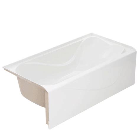 classic 4 5 ft left drain apron soaking tub in white lctl012754l the home depot