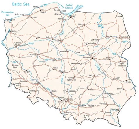 map of poland cities and roads gis geography