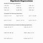 Write Algebraic Expressions Worksheet
