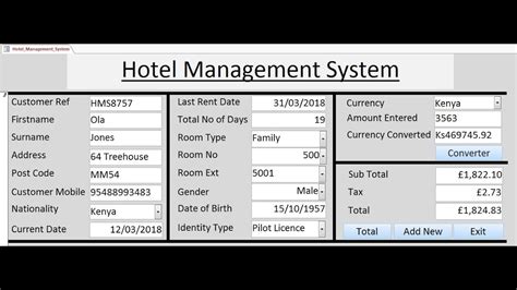 How To Create Hotel Management System In Microsoft Access Using VBA Tutorial Of YouTube