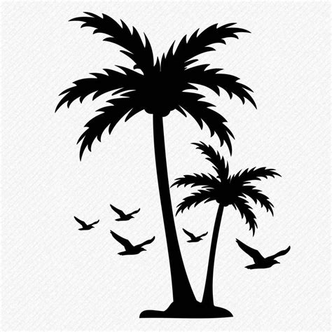 Palm Svg File Palm Tree Vector File Etsy Palmier Dessin Silhouette