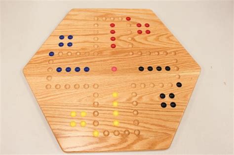 Oak Hand Painted 20 Wooden Aggravation Game Board Double Sided By For