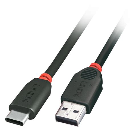 2m Usb 20 Cable Type C Male To Type A Male Black From Lindy Uk