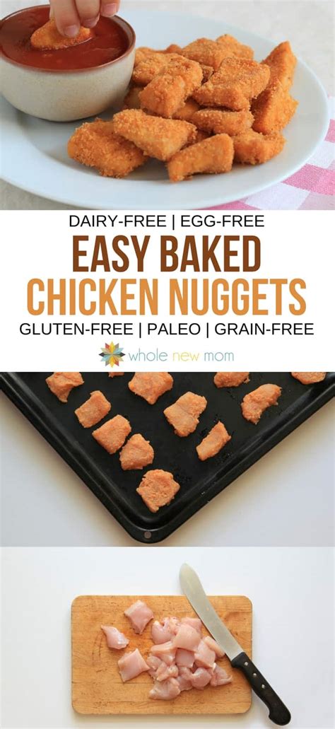 I've shied away from making them at home in the past because i wasn't sure how i would get around the egg wash but i found a. Baked Gluten-free Chicken Nuggets-- Egg & Dairy-free with ...