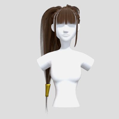 Long Pigtail Hairstyle D Model By Nickianimations
