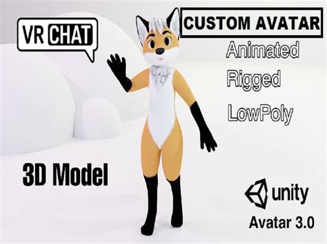 A Custom D Avatar Model Of Vrchat Avatar Vtuber Furry For Vroid And
