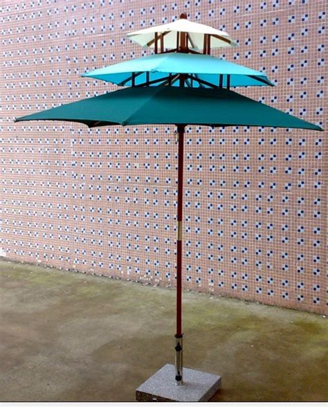 Wooden Umbrella With Three Layeroutdoor Umbrellapatio Umbrellabeach