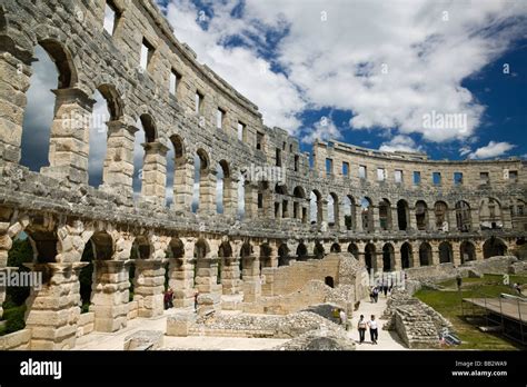 Croatia Istria Pula Roman Amphitheater B1st Century Stock Photo