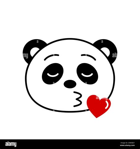 panda bear emoji envoi baiser mignon panda souffle baiser drôle kawaii panda dans l amour