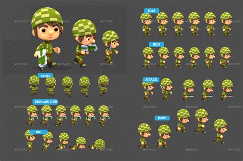 3d Rendered Game Character Sprites 12 By Pasilan Graphicriver