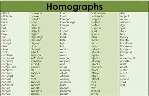 Homograph Word Mat Homographs Same Word Different Meaning Words