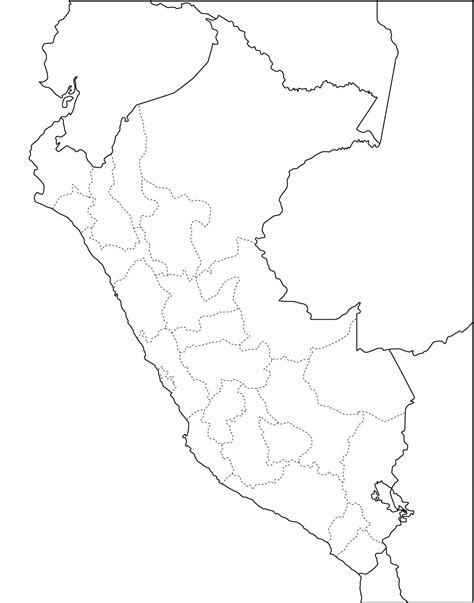 Mapa Político Mudo De Perú Para Imprimir Mapa De Departamentos De Perú