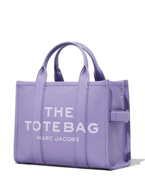 Marc Jacobs The Leather Medium Tote Bag In Purple Modesens