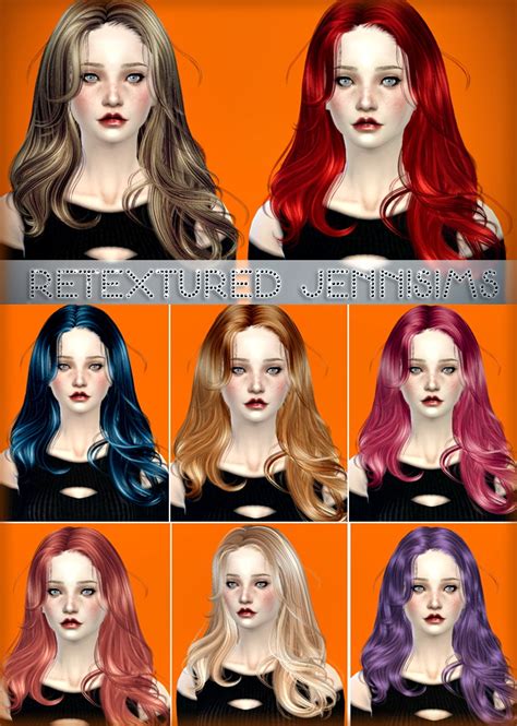 Jenni Sims Newsea`s Equinoxe Hairstyle Retextured Sims 4 Hairs