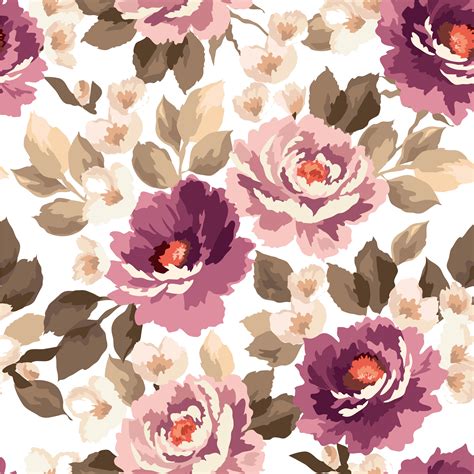 Floral Pattern Flower Art Background Seamless Design Watercolor Background Image For Free