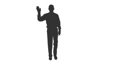 Silhouette Of Young Man Waving Greetings While Walking Motion Graphics