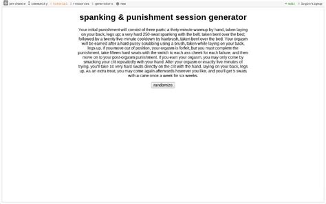 Spanking And Punishment Session Generator