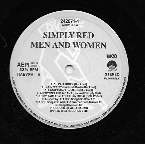 Simply Red Men And Women 1987 Vinyl Discogs
