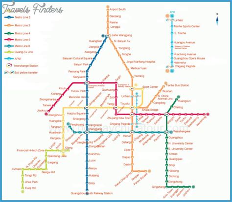Guangzhou Subway Map Travelsfinderscom
