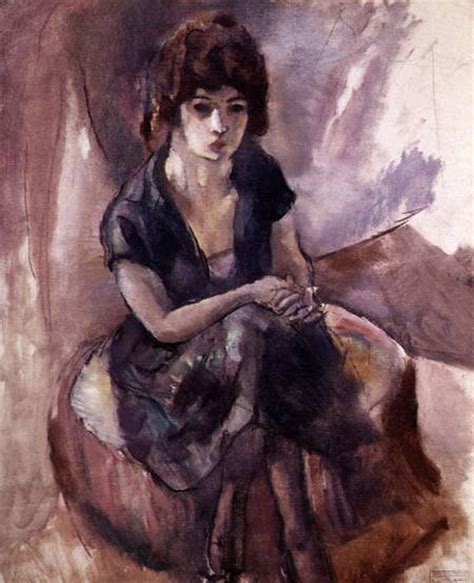 Seated Young Woman Jules Pascin As Art Print Or Hand Painted Oil