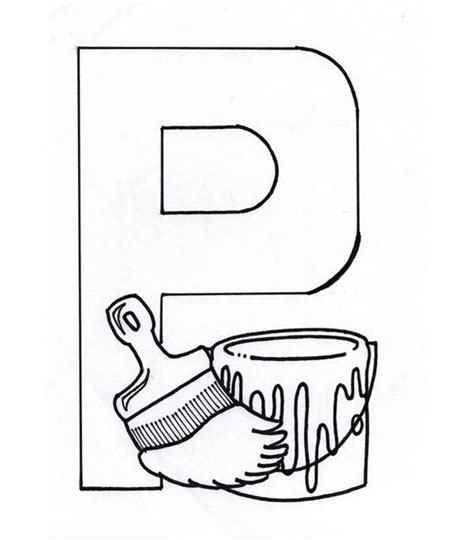 Letter P Is For Paint Coloring Page Coloring Sun Abc Letters