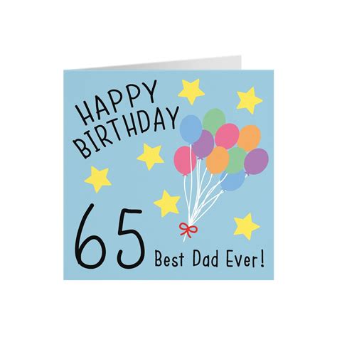 Dad 65th Birthday Card Happy Birthday 65 Best Dad Ever Etsy