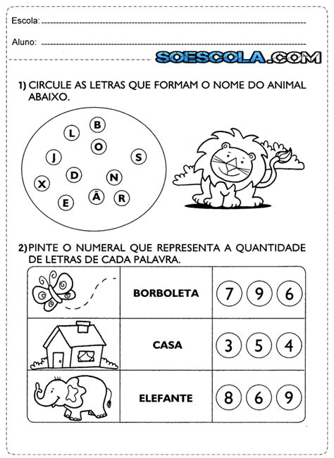 Atividades De Português 1° Ano Alfabeto — SÓ Escola
