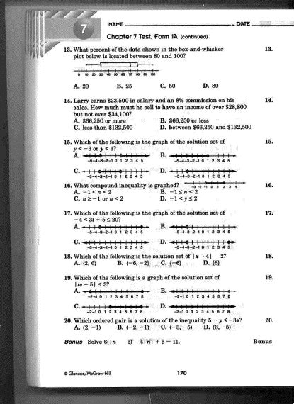 Chapter 7 Test Form 1a