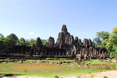 Angkor Thom Bayon Temple At Angkor Wat In Siem Reap Cambodia