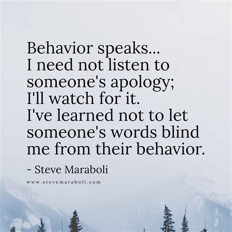 Your Behavior Speaks A Lot Louder Than Your Words Words Are Nice But