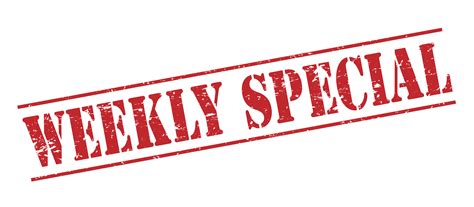 weekly special red stamp on white background