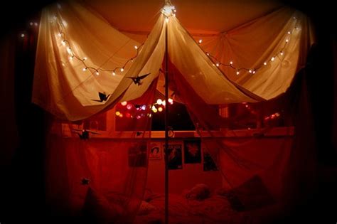 Fairy Lights Blanket Fort Romantic Bedroom Fort