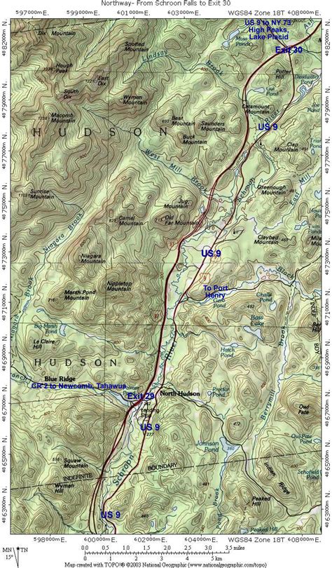 Interstate 87 The Adirondack Northway Road Map 3 From Schroon Lake