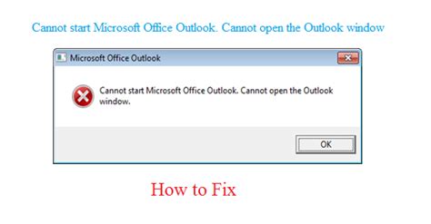 Cannot Start Microsoft Outlook Cannot Open The Outlook Window