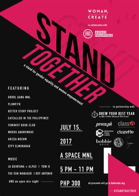 ‘stand together an event that advocates gender equality and women empowerment preen ph