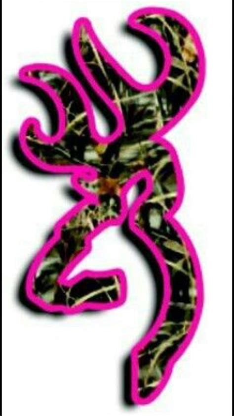 Pink Camouflage Browning Deer Head Logo Logodix
