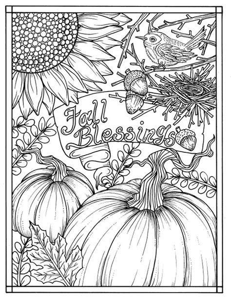 Why are sunflowers a good flower to draw? Download Fall Blessings Instant digital Coloring page Autumn